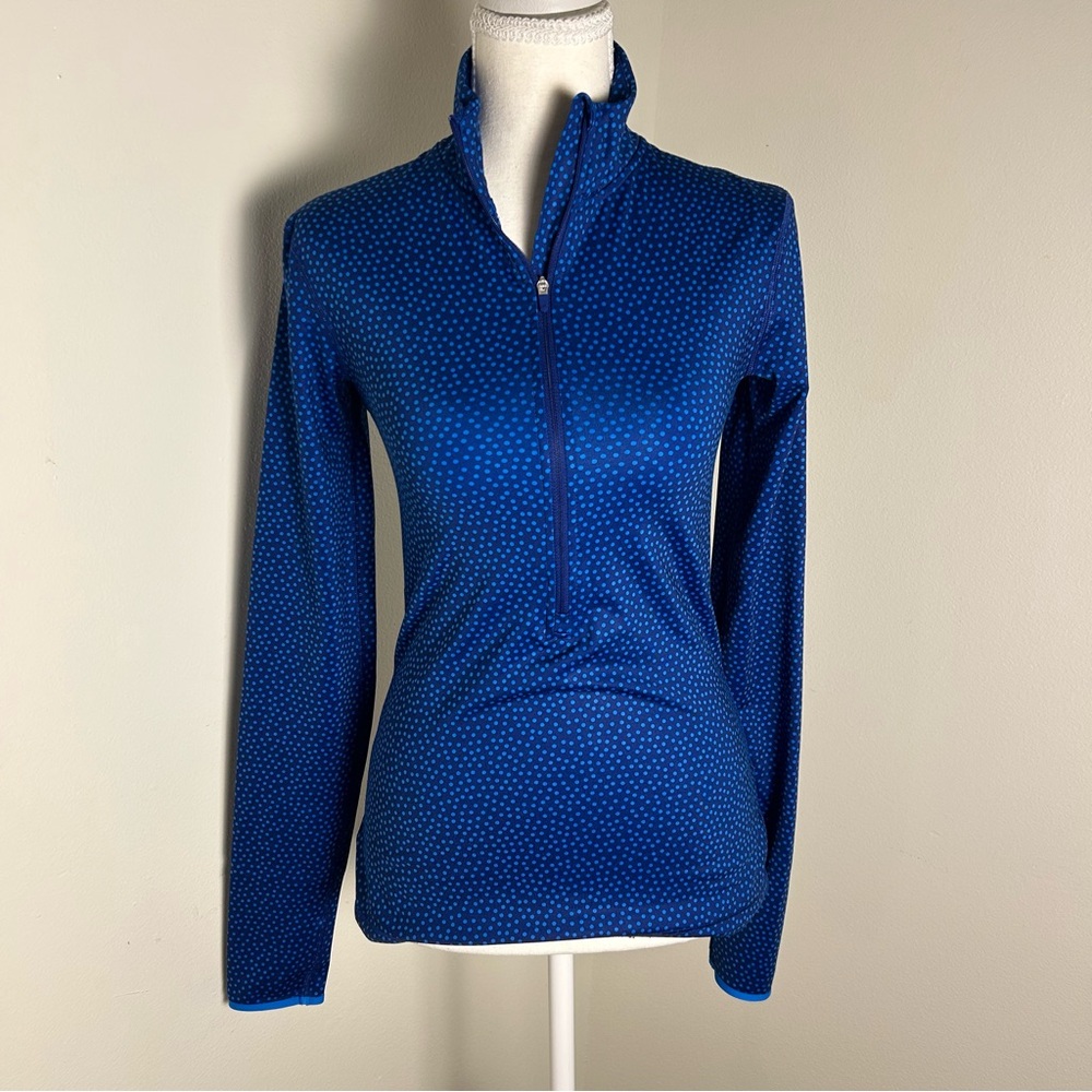 Nike Pro Dri-Fit Blue Polka Dot Half Zip Pullover Women’s Size S